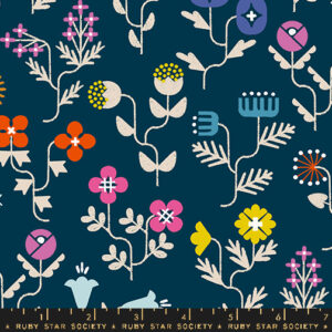 Ruby Star Society Rashida Coleman-Hale Salutations Forget Me Not Canvas Navy