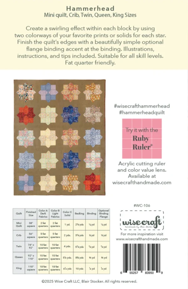 Wise Craft LLC Hammerhead Quilt Pattern - Image 2