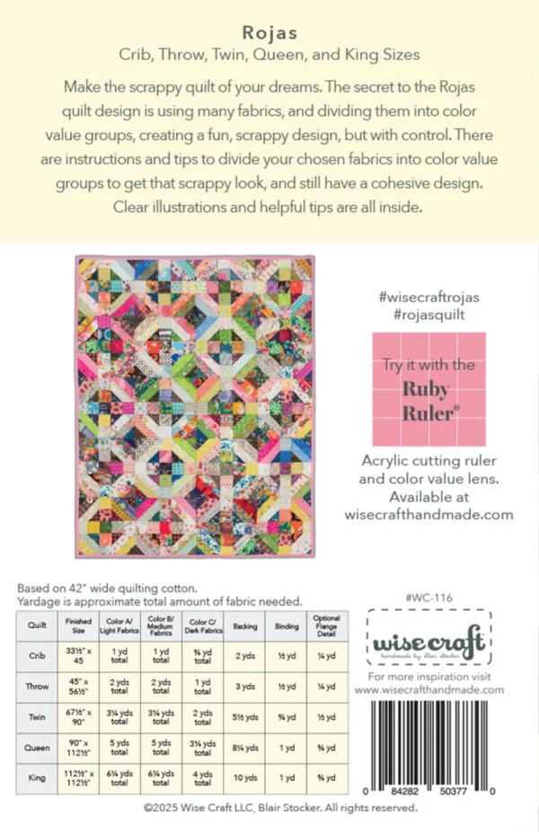 Wise Craft LLC Rojas Quilt Pattern - Image 2