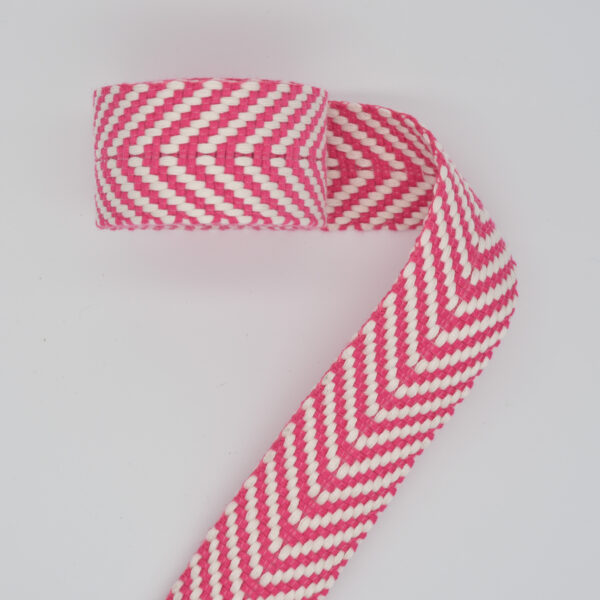 Chevron Bright Pink Webbing 1-1/2"