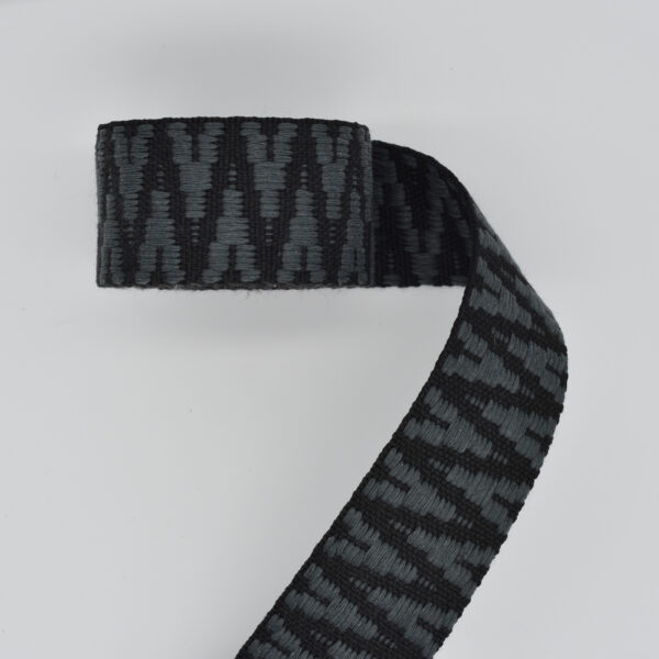 Zig Zag Black Webbing 1-1/2"
