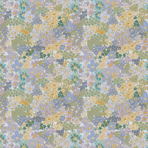 Cotton + Steel Rifle Paper Co. English Rose Mimi Metallic Blue