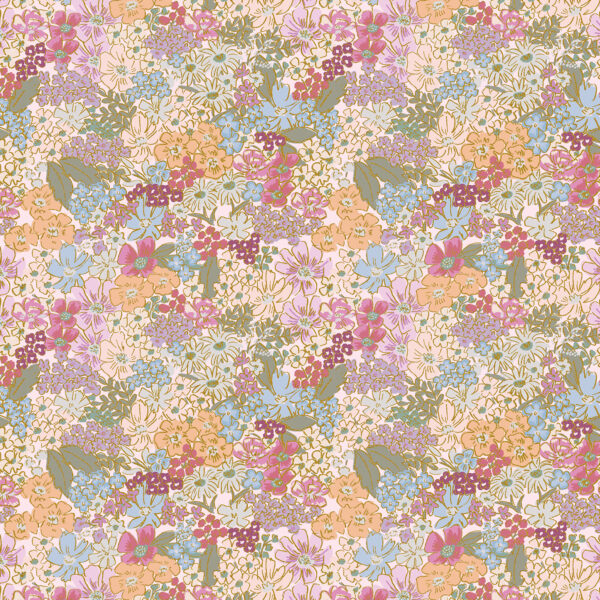 Cotton + Steel Rifle Paper Co. English Rose Mimi Metallic Plum