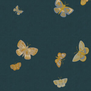 Cotton + Steel Rifle Paper Co. English Rose Butterfly House Canvas Blue
