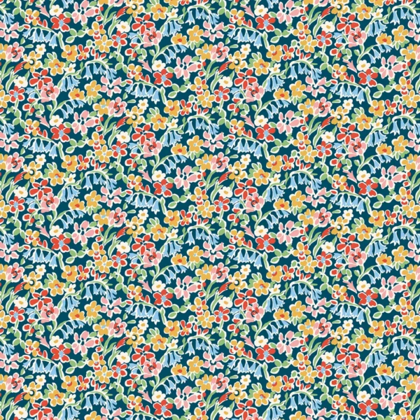 Riley Blake Designs Liberty London London Bouquet Regent Meadow Teal