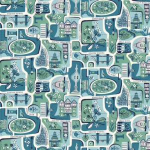Riley Blake Designs Liberty London London Bouquet Charming City Aqua