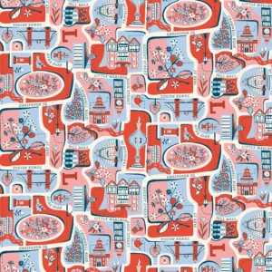 Riley Blake Designs Liberty London London Bouquet Charming City Red