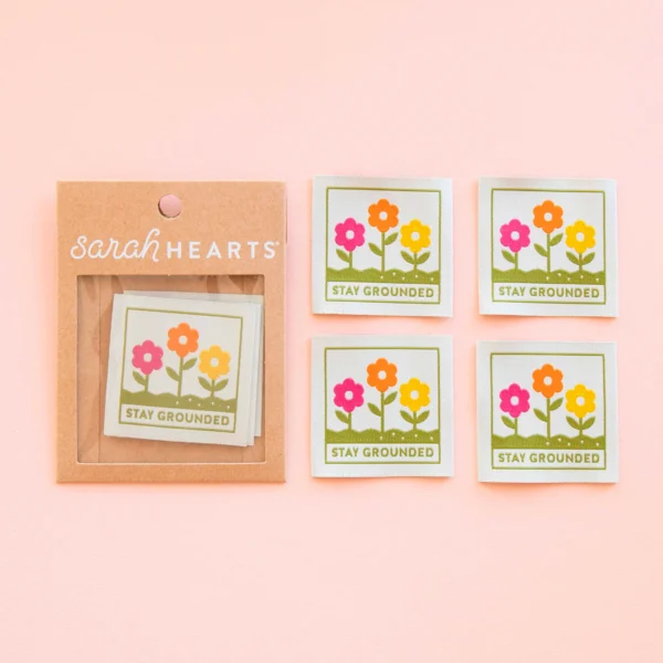 Sarah Hearts Stay Grounded Large Woven Labels