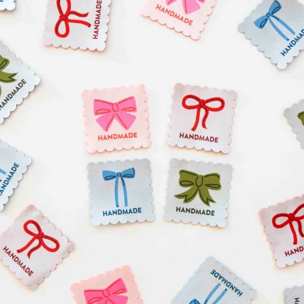 Sarah Hearts Bows Large Woven Labels - Image 2