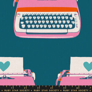 Ruby Star Society Melody Miller Best Day Ever Typewriters Canvas Teal