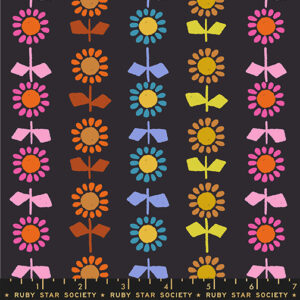 Ruby Star Society Alexia Marcelle Abegg Catnap Daisy Stripe Canvas Black