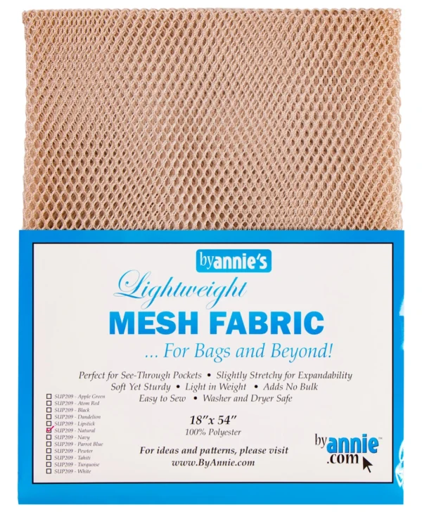 By Annie Lightweight Mesh Fabric Natural 18x54in