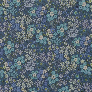 Kokka Dreamgirl Flower Garden Lightweight Canvas Denim