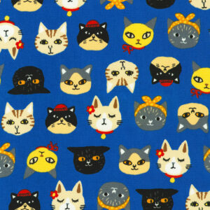 Robert Kaufman Fabrics Sevenberry Canvas Cats Blue