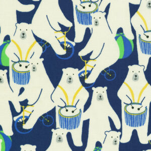 Robert Kaufman Fabrics Sevenberry Canvas Polar Bears Navy
