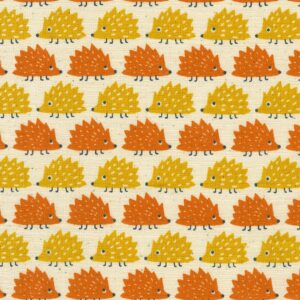 Robert Kaufman Fabrics Sevenberry Cotton Slub Hedgehogs Orange Yellow
