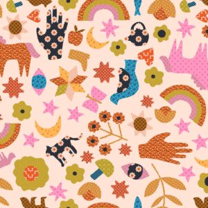 Ruby Star Society Alexia Marcelle Abegg Meadow Star Applique Menagerie Peach