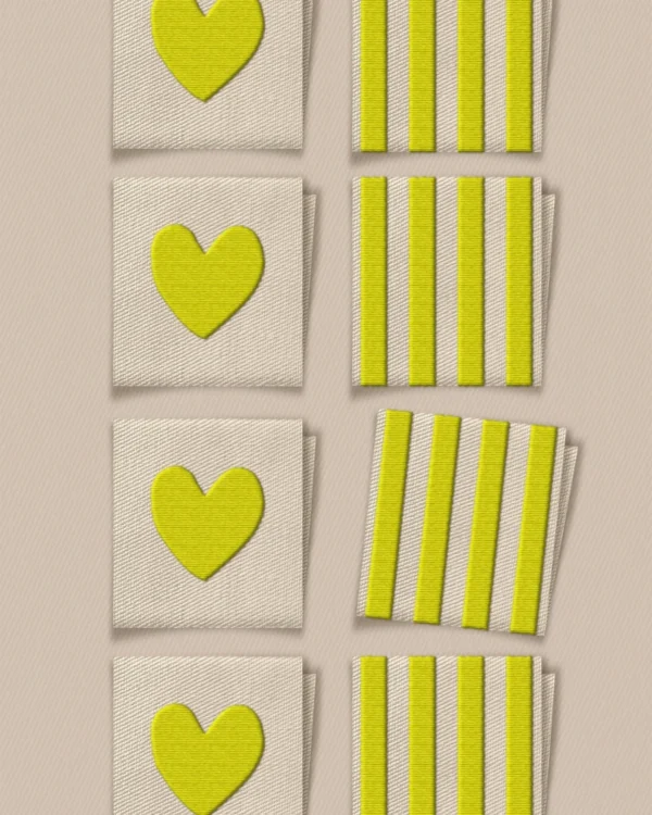 Matchy Matchy Sewing Club Citron Heart and Stripe Labels