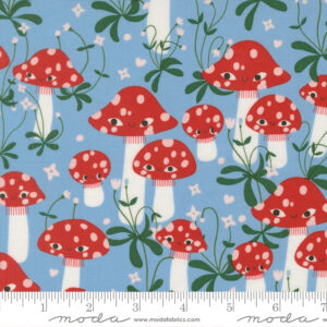 Moda Fabrics Lizzy House Funny Valentine Merry Mushrooms Sky