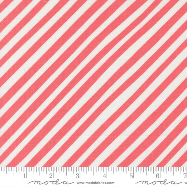 Moda Fabrics Lizzy House Funny Valentine Sweet Stripes Coral