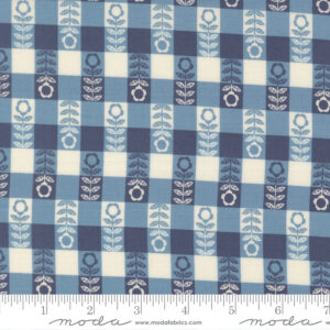 Moda Gingiber Night Owl Flower Plaid Sky