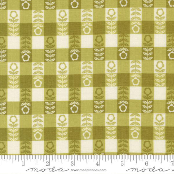 Moda Gingiber Night Owl Flower Plaid Leaf