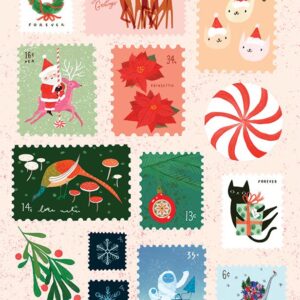 Moda Fabrics Lizzy House Tiny Christmas Season’s Stamp Set Card