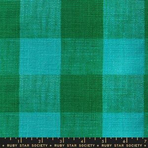 Ruby Star Rising - Alexia Marcelle Abegg Sunshine Toweling Checker Turquoise