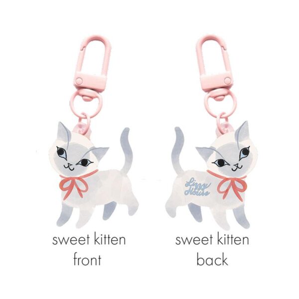 Moda Fabrics Lizzy House Funny Valentine Sweet Kitten Glitter Zipper Pull