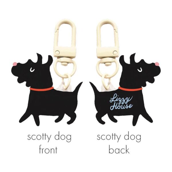 Moda Fabrics Lizzy House Funny Valentine Scotty Dog Glitter Zipper Pull