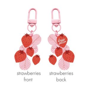 Moda Fabrics Lizzy House Funny Valentine Strawberry Glitter Zipper Pull