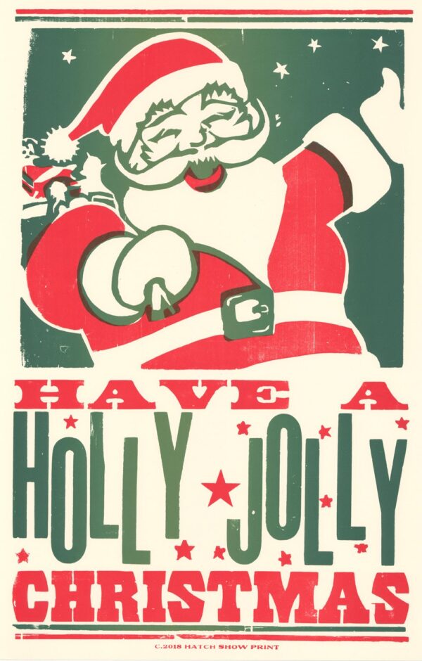 Hatch Show Print Holly Jolly Christmas Poster