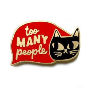 Gemma Correll Too Many People Blanket Cat Enamel Pin