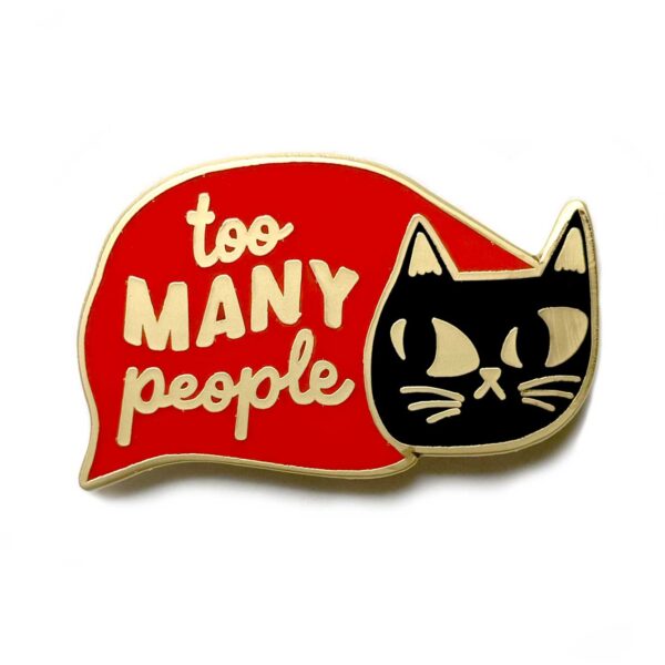 Gemma Correll Too Many People Blanket Cat Enamel Pin