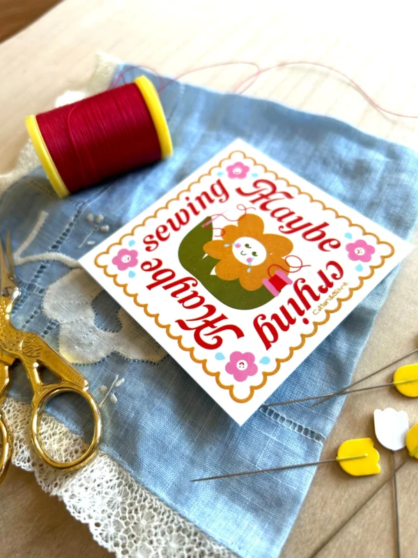 Cotton & Ochre Maybe Crying Maybe Sewing Sticker - Image 2