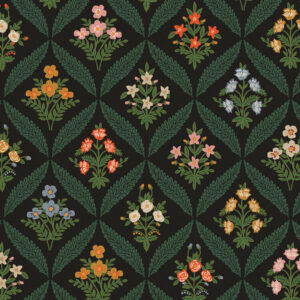 Cotton + Steel Rifle Paper Co. Dahlia Estee Garden Canvas Black