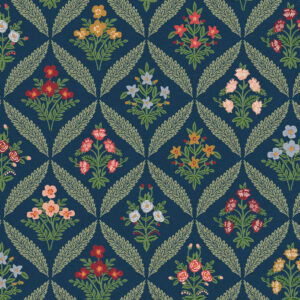 Cotton + Steel Rifle Paper Co. Dahlia Estee Garden Canvas Navy