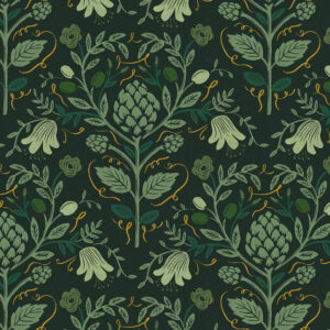 Cotton + Steel Rifle Paper Co. Dahlia Artichoke Canvas Hunter