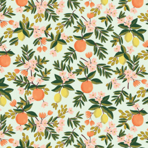 Cotton + Steel Rifle Paper Co. Primavera Citrus Floral Mint