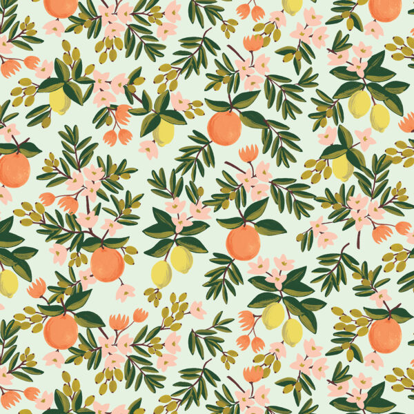 Cotton + Steel Rifle Paper Co. Primavera Citrus Floral Mint