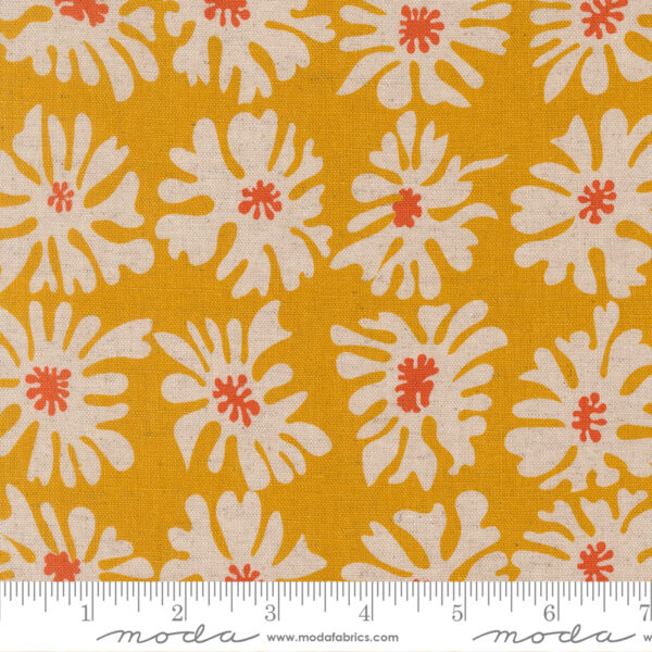 Moda Zen Chic Urban Whisper Mochi Linen Floral Blooms Sunset