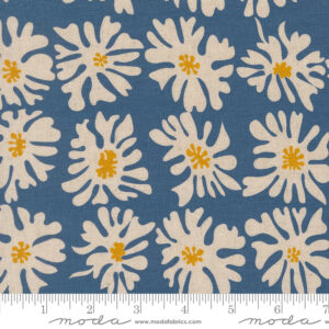 Moda Zen Chic Urban Whisper Mochi Linen Floral Blooms Denim