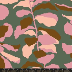 Ruby Star Rising Collaborative 108" Quilt Back Calathea Fiddle Leaf Deep Moss