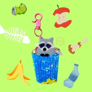 The Peach Fuzz Trash Panda Keychain