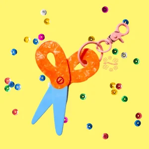 The Peach Fuzz Trash Scissors Bag Charm