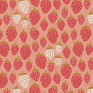Cotton + Steel Loes van Oosten Under the Apple Tree Queen of the Berries Canvas Red
