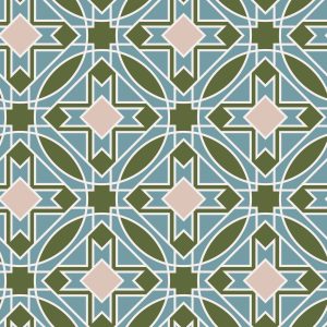 Cloud 9 Fabrics Frank Lloyd Wright Prism Barkcloth Olive Blue