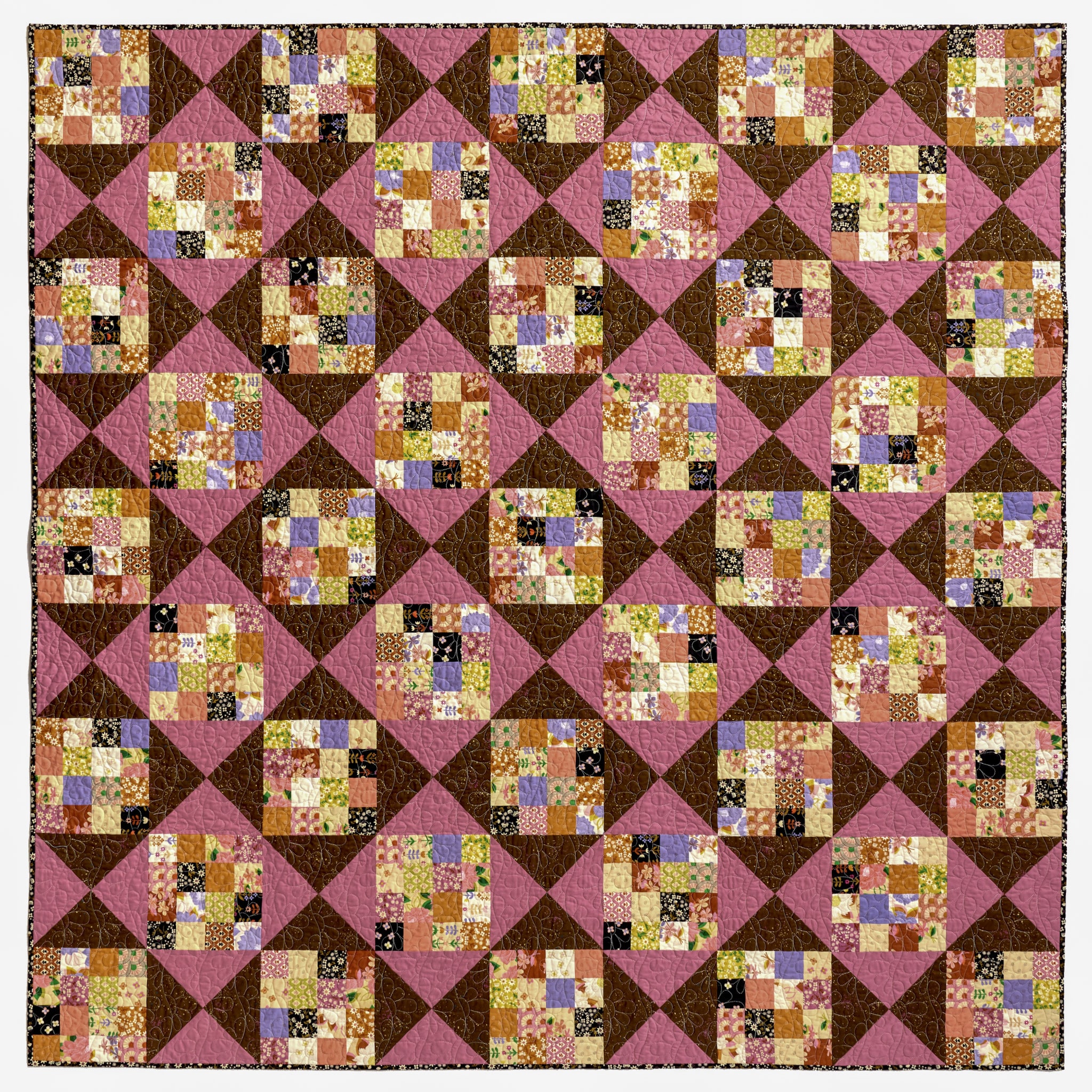 Pocket Change quilt made with Favorite Flowers by Ruby Star Society and Speckled background