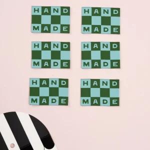 Matchy Matchy Sewing Club Handmade Green Checkerboard Large Labels