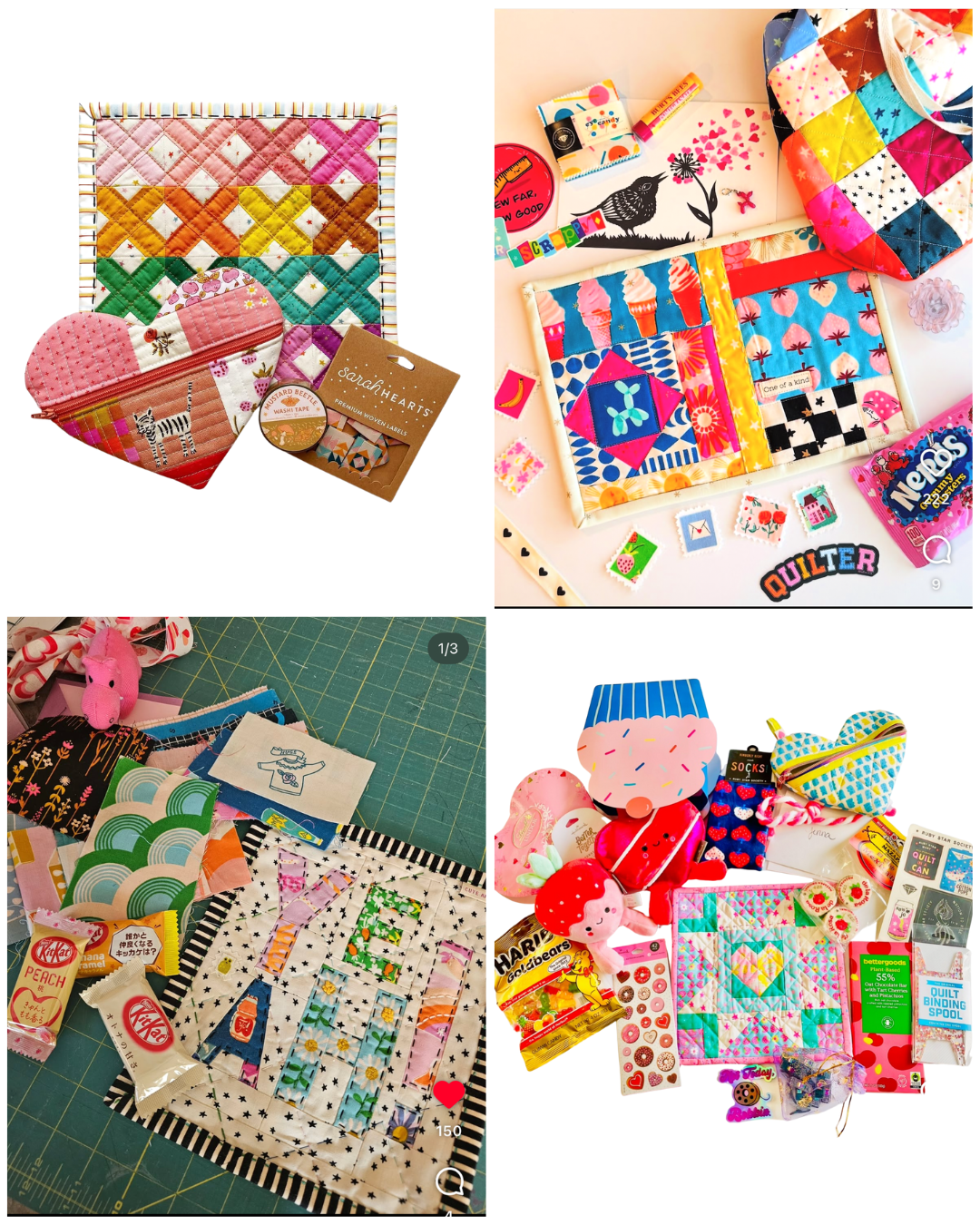 Sewtopia Galentines Mug Rug Swap Examples